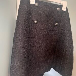 LOFT Charcoal Tweed Mini Skirt